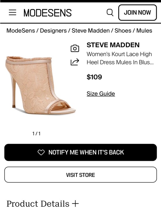 Steve Madden Kourt Lace High Heel Mules Size 10